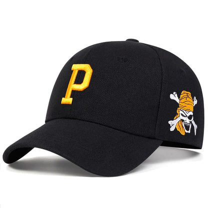 Unisex P Letter Embroidery Snapback Baseball Caps