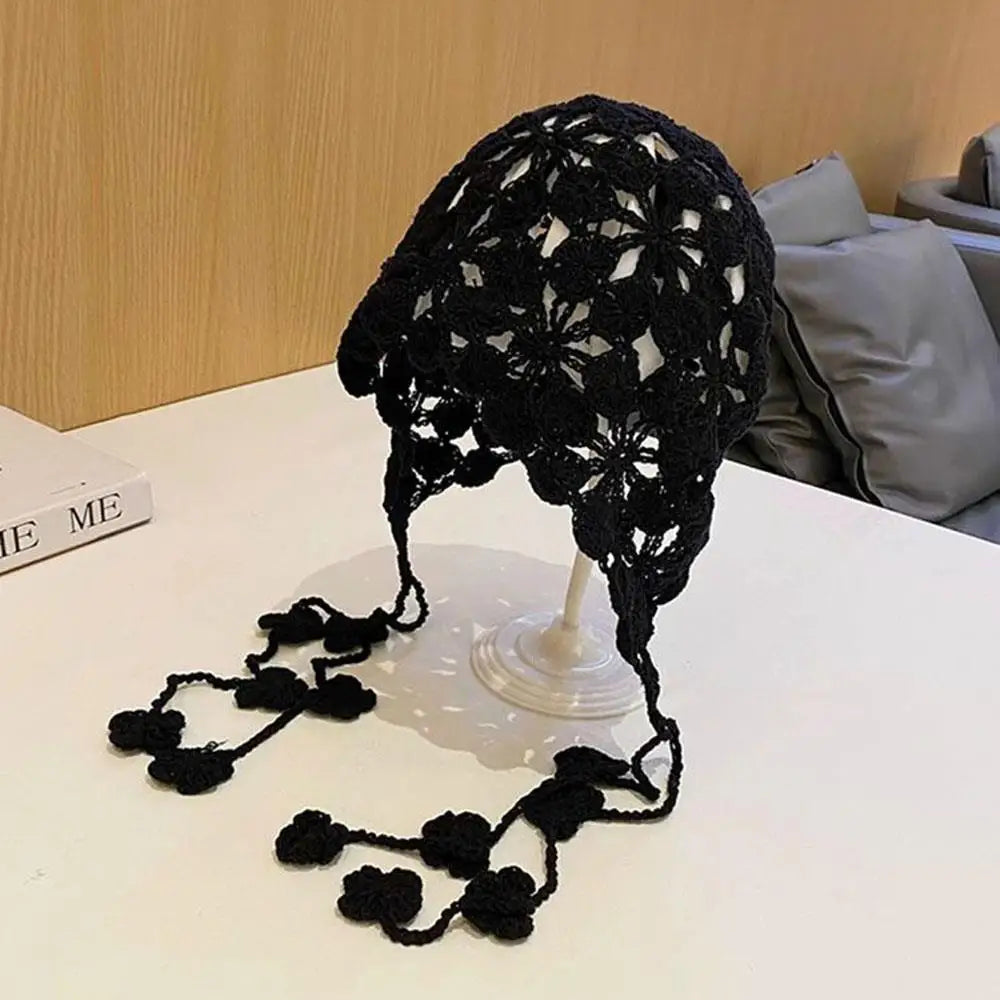 Handmade Floral Lace Crochet Y2K Bucket Hat