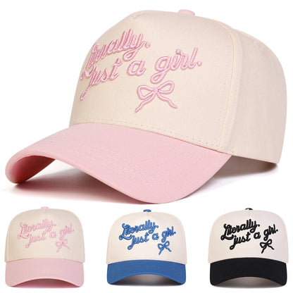 Unisex LITERALLY JUST A GIRL Embroidery Baseball Caps