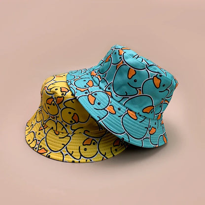 Cartoon Yellow Duck Bucket Hats New Unisex Cute