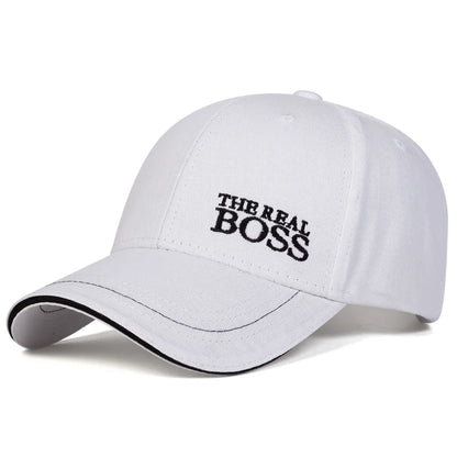 Unisex THE REAL BOSS Letter Embroidery Baseball Caps