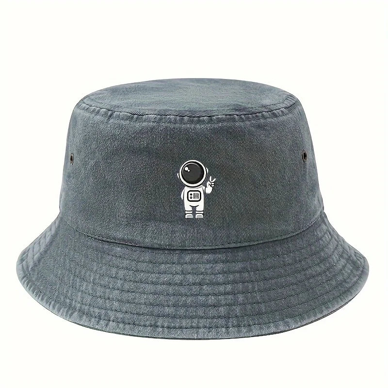 Astronaut Printed Vintage Fisherman Bucket Hat