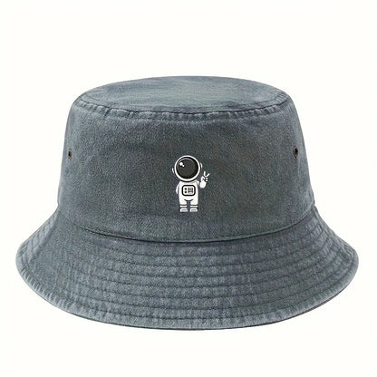 Astronaut Printed Vintage Fisherman Bucket Hat