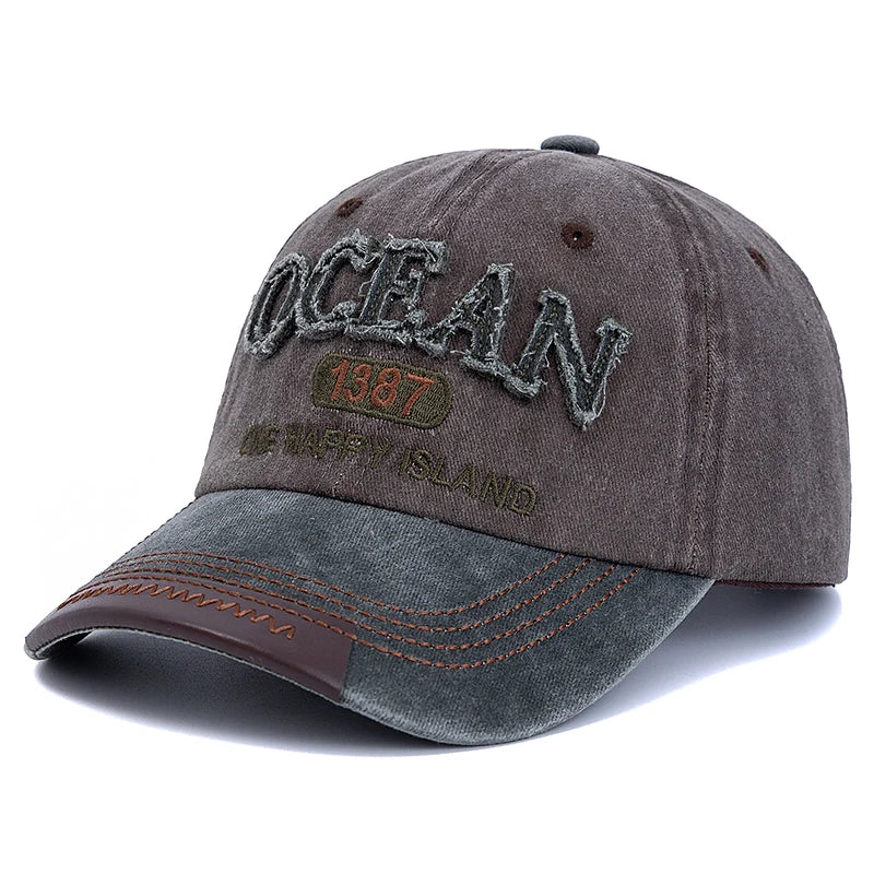 Ocean 1387 Letter Embroidery Baseball Cap Unisex