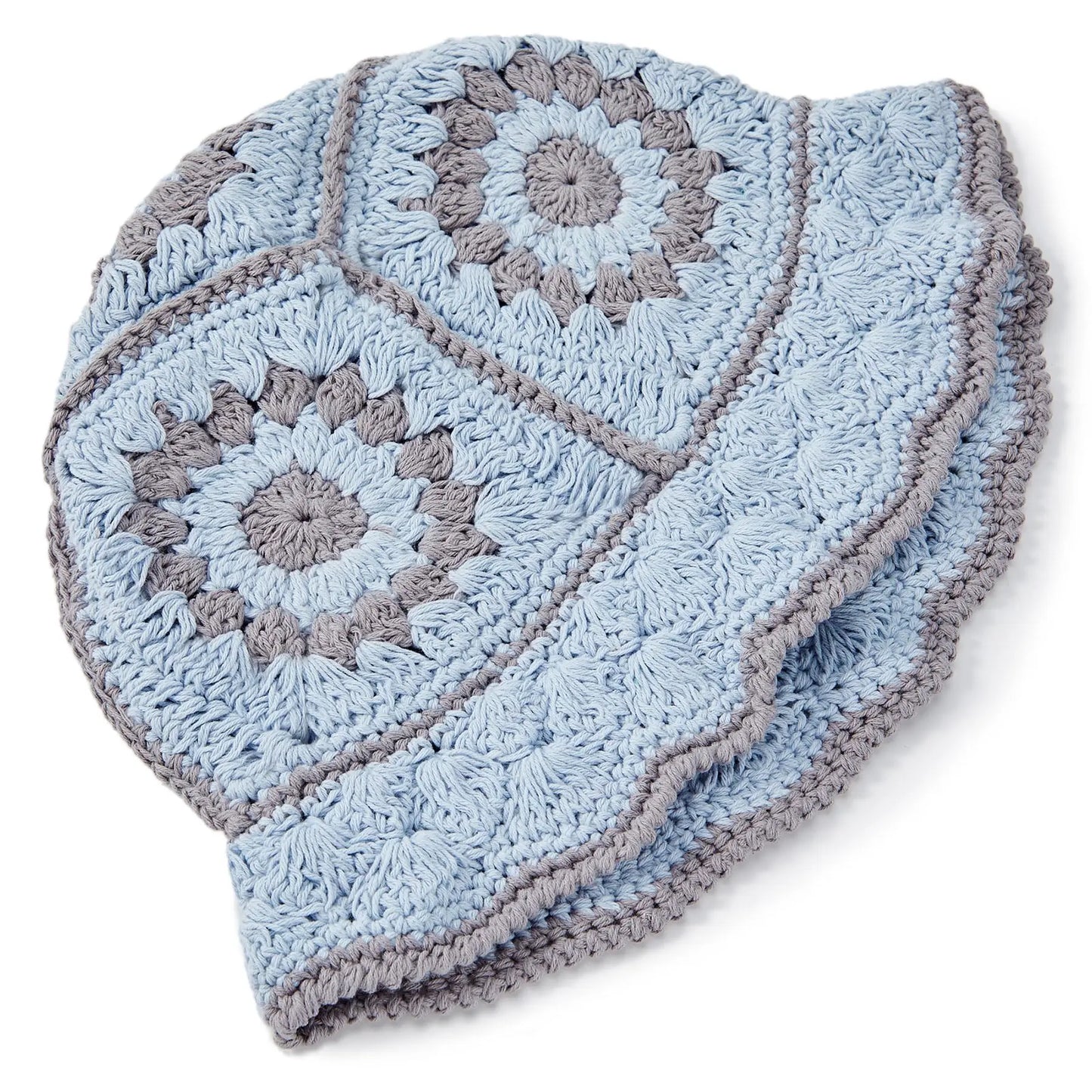 Handmade Crochet Floral Knit Foldable Bucket Hat