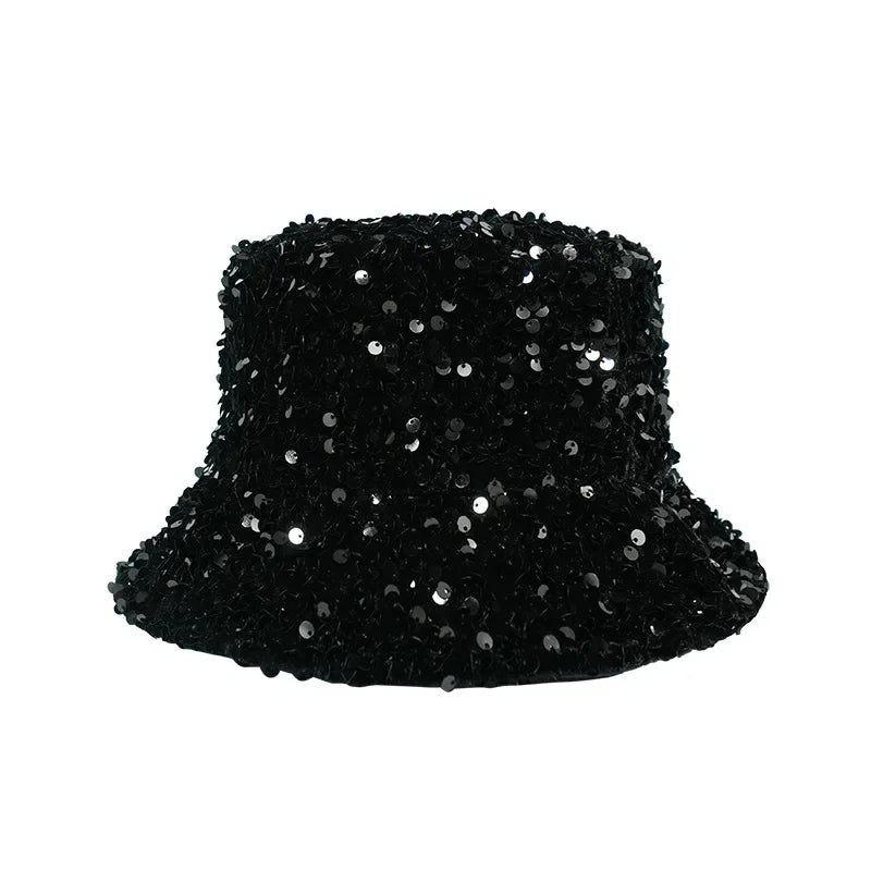 Glitter Sequin Foldable Windproof Bucket Hat