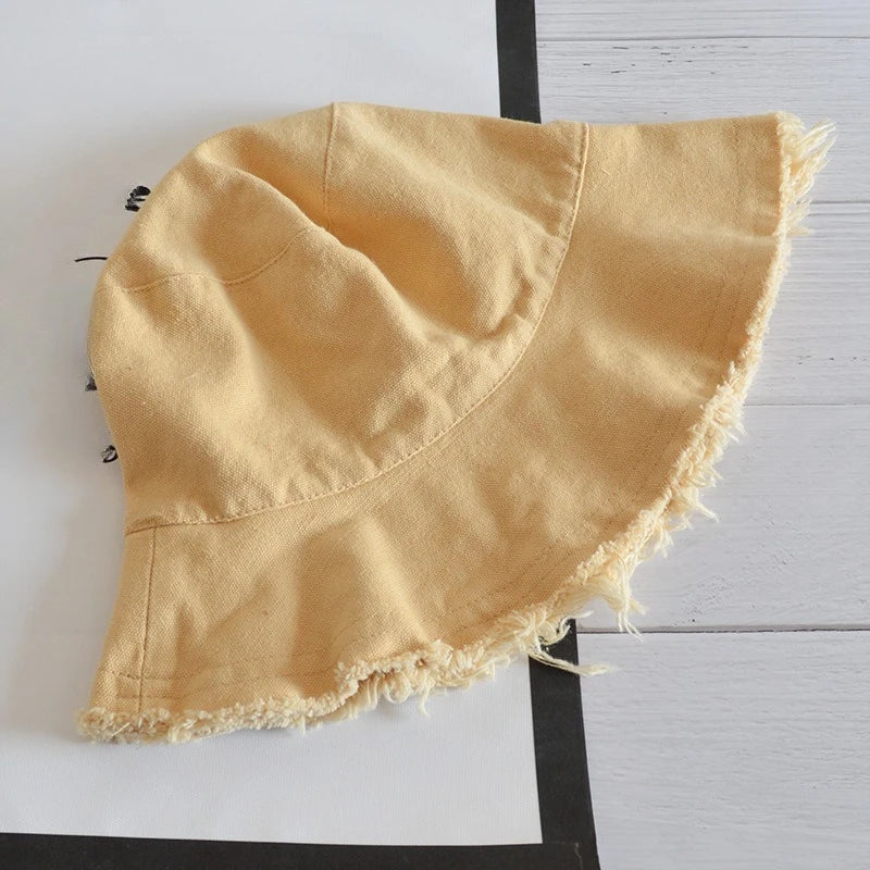 Korean Cotton Tassel Casual Beach Bucket Hat