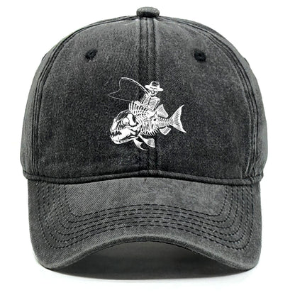 Fishing Skulls Washed Cotton Snapback Caps