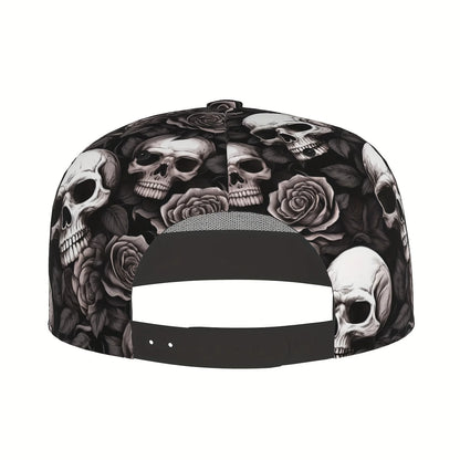 Cool Hippie Skull Rose Punk Snapback Cap