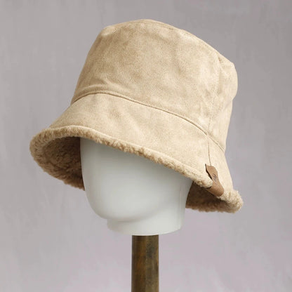Women’s Reversible Lamb Wool Winter Bucket Hat