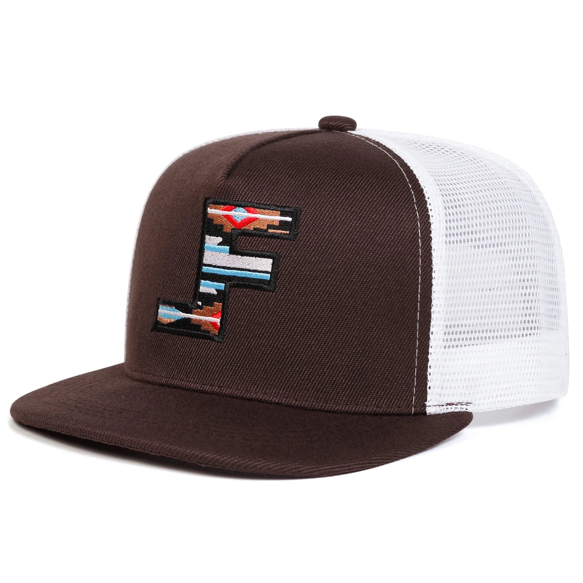 Unisex F Letter Embroidery Hip-hop Net Hats