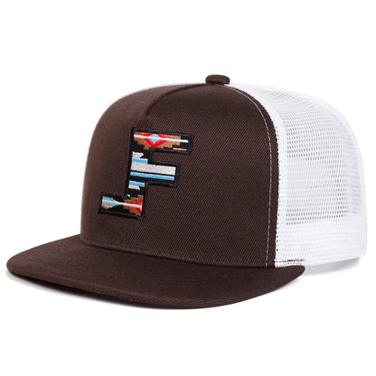 Unisex F Letter Embroidery Hip-hop Net Hats