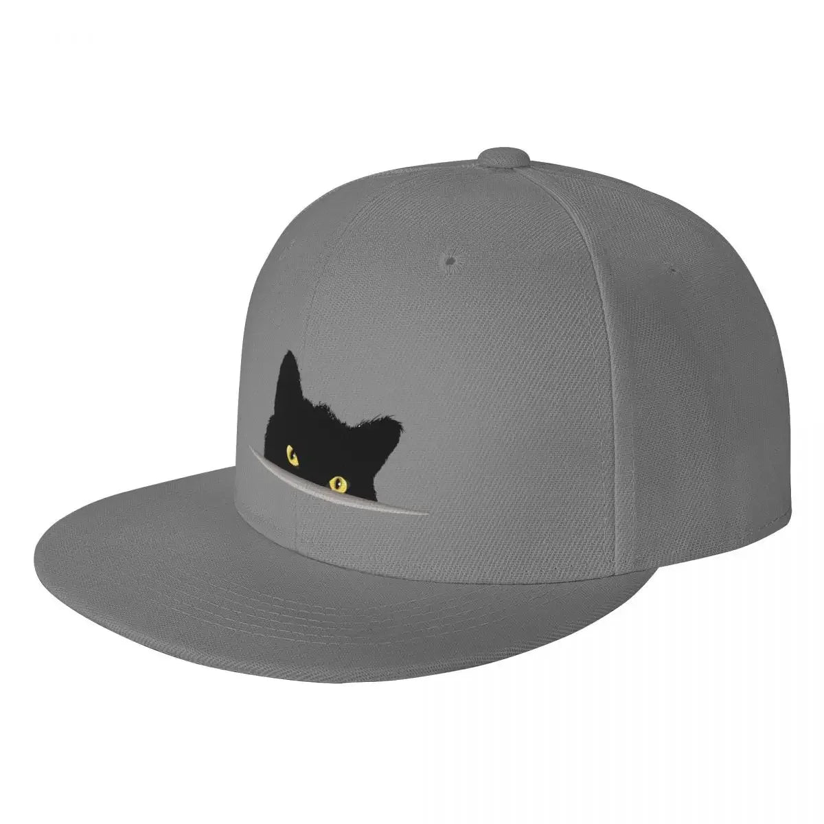 Black Cat Peeking Breathable Snapback Cap