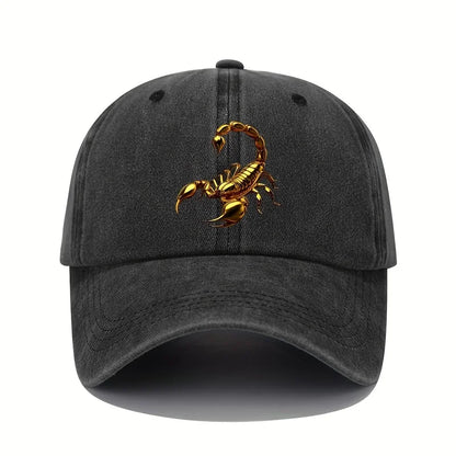 Golden Scorpion Printed Adjustable Baseball Cap