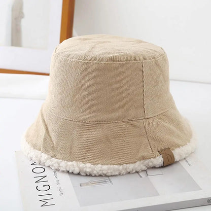 Trendy Lambswool Winter Thickened Warm Bucket Hat