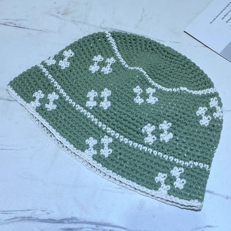 Knitted Flower Korean Handmade Crochet Bucket Hat