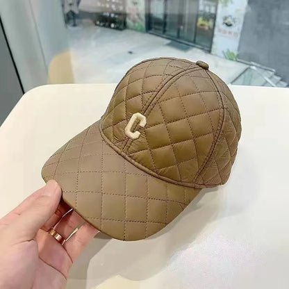 Quilted Letter Embroidered Baseball Cap