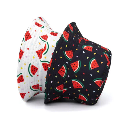 Vintage Watermelon Print Reversible Bucket Hat Unisex