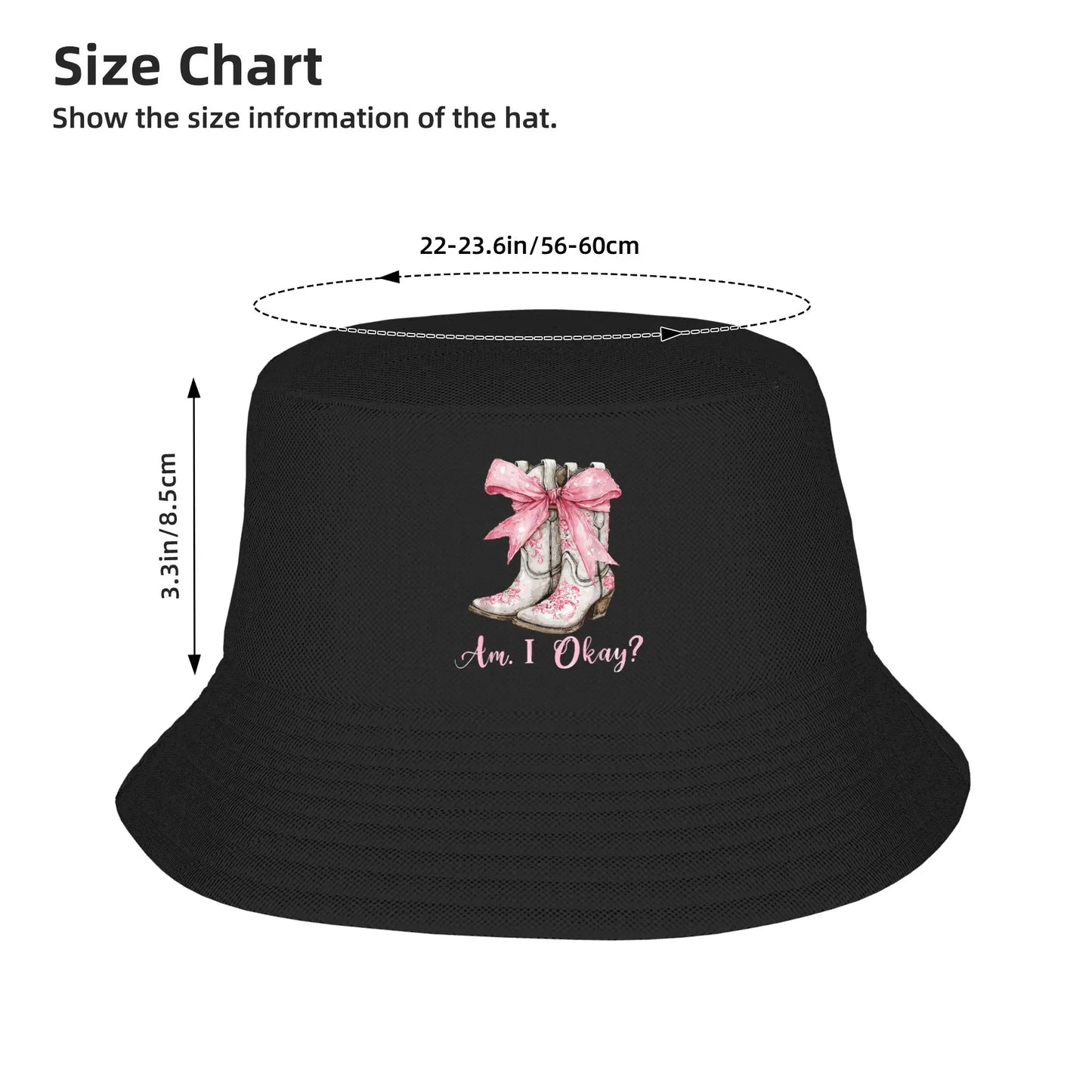 Am I Okay Western Cowgirl Bow Bucket Hat