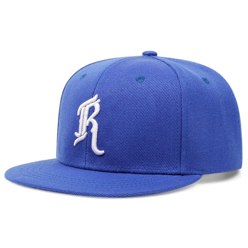 JR Embroidered Flat Brim Street Snapback Cap