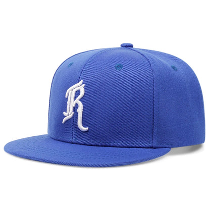 JR Embroidered Flat Brim Street Snapback Cap