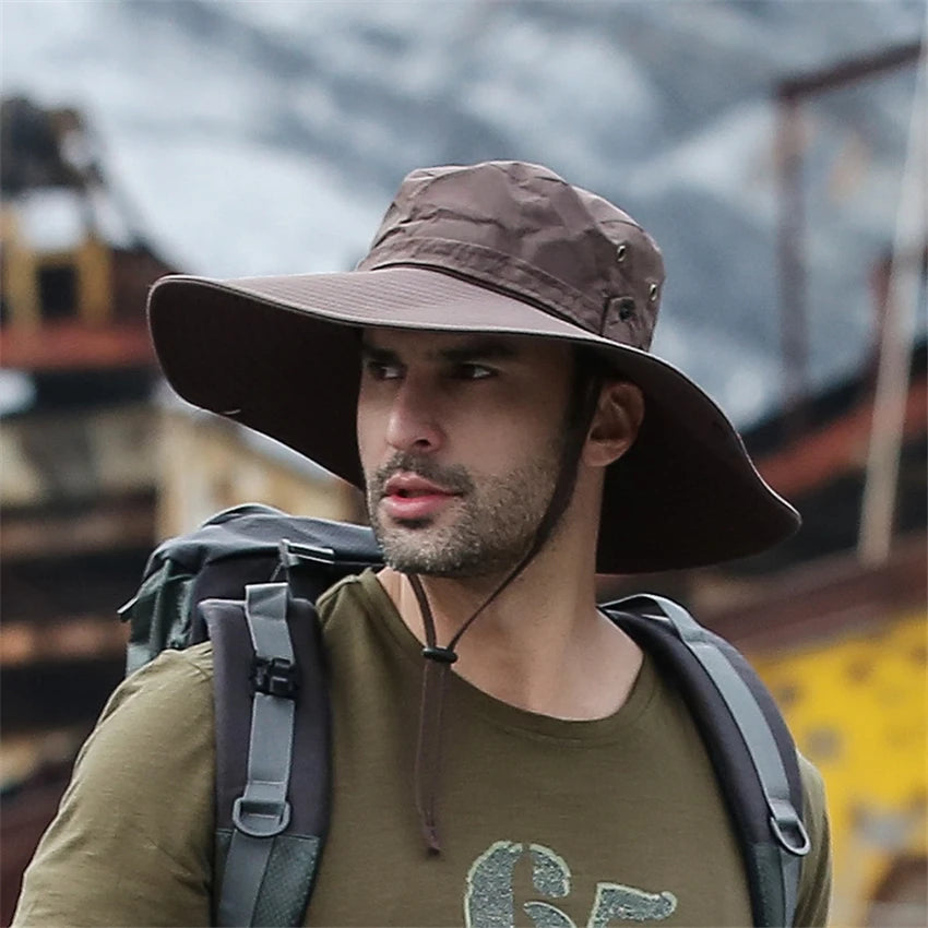 Breathable Mesh Wide Brim Bucket Hat