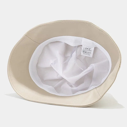 PU Solid Color Bucket Hat for Women and Girls