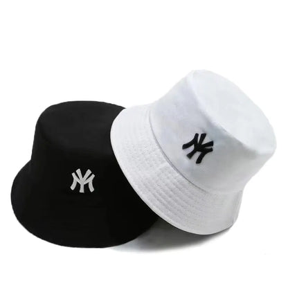 Unisex Letter Embroidery Reversible Bucket Hat