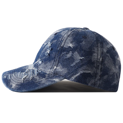 Vintage Distressed Denim Hip Hop Streetwear Baseball Cap