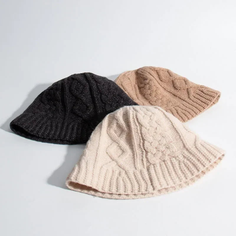 Women's Wool Blend Knitted Bucket Hat