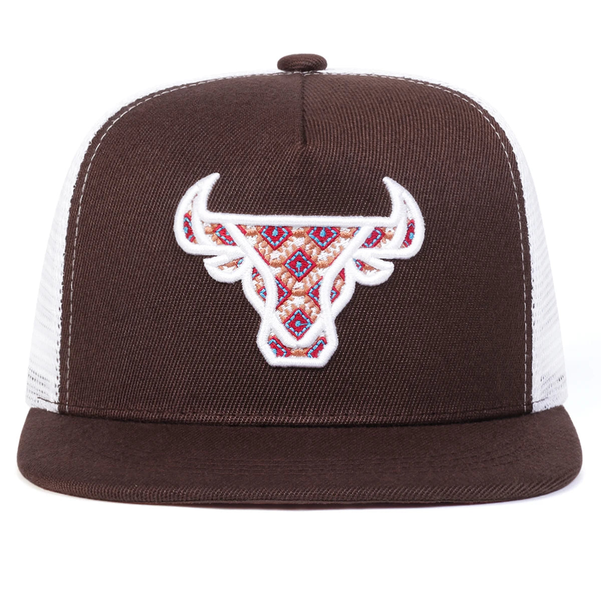 Unisex Ox Head Embroidery Hip-hop Net Hats