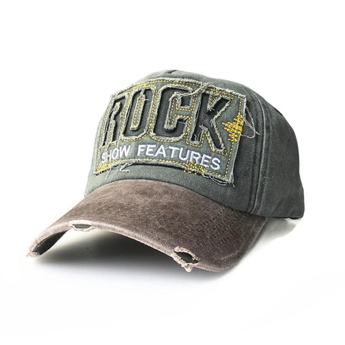 High Quality Letter ROCK Embroidery Cotton Baseball Cap