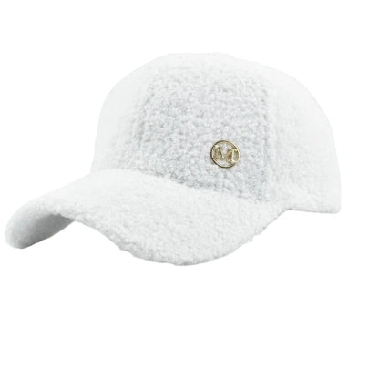 M Label Lamb Wool Baseball Cap