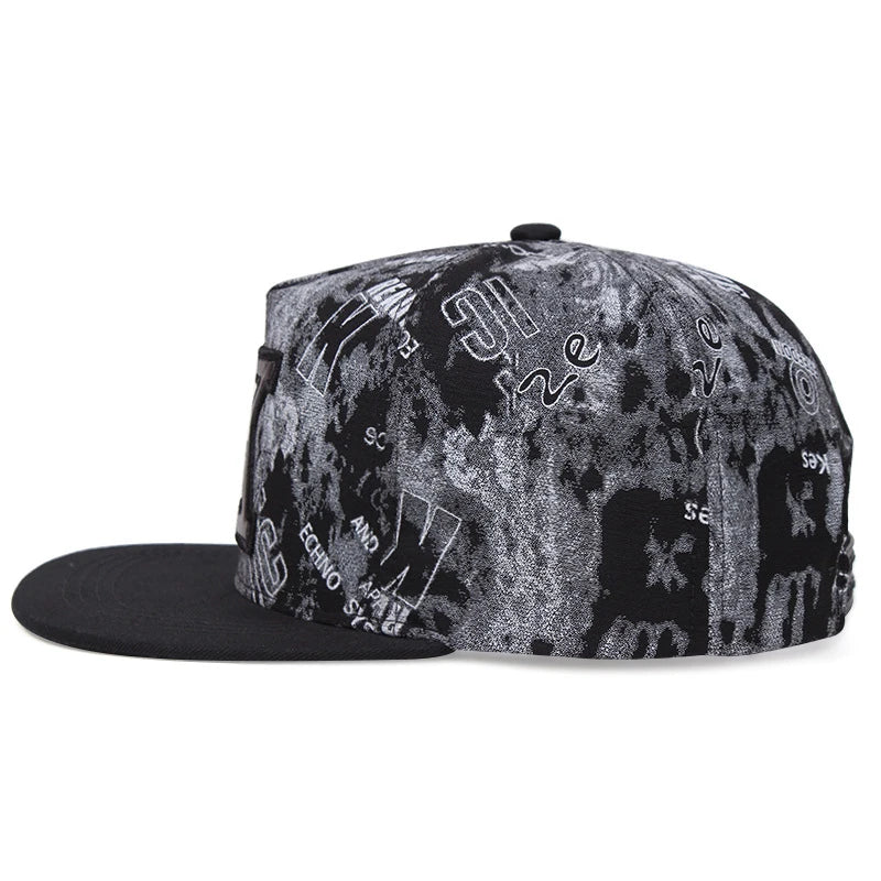 Unisex Letter K 3D Embroidery Flat Brim Hip Hop Baseball Cap