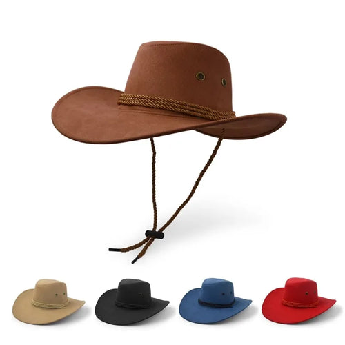 Faux Leather Western Cowboy Hat