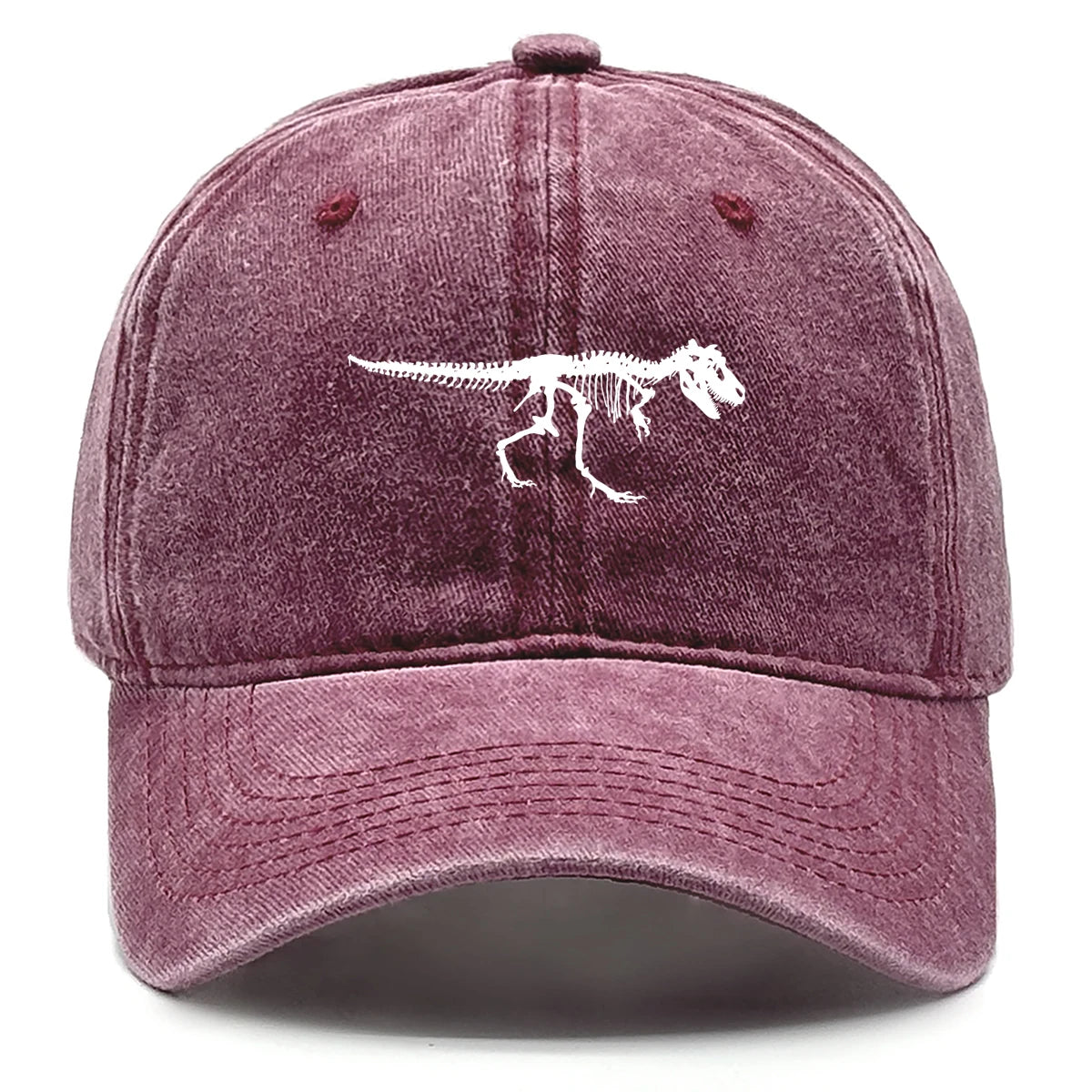 Skeleton Dinosaur Print Retro Adjustable Baseball Cap