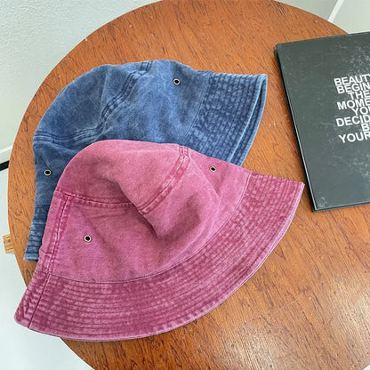 Unisex Washed Denim Bucket Hat