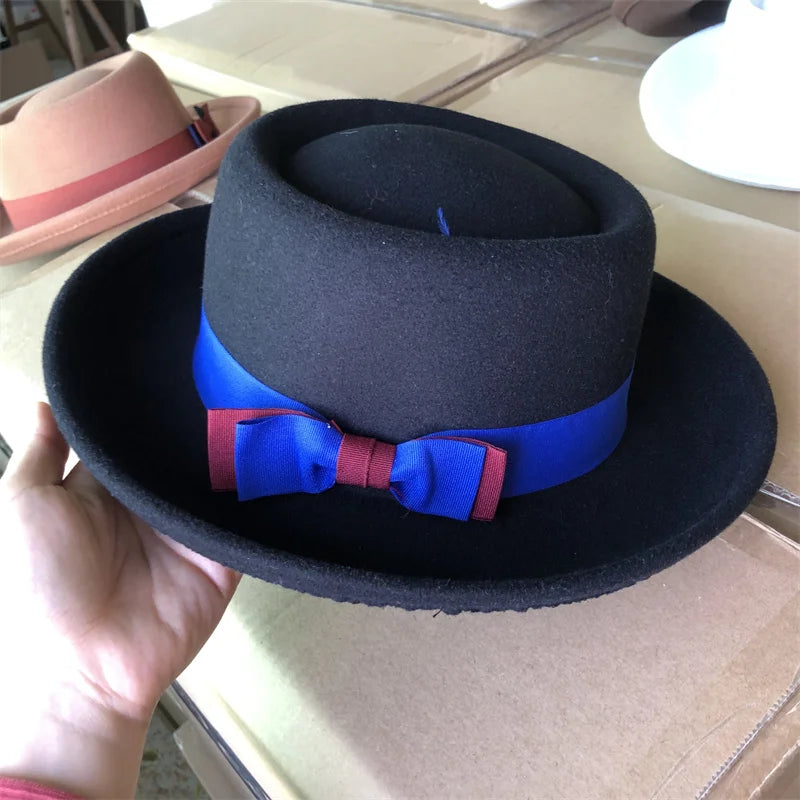 Men Women Autumn Winter Pork Pie Fedora Jazz Hat